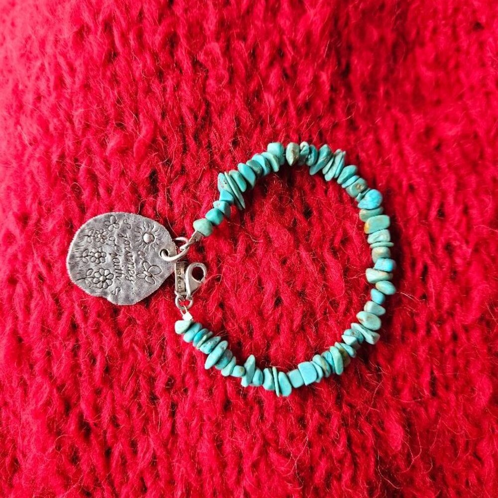 SS Turquoise Journey of Faith Bracelet by Peyote Bird - Picture 8 of 14